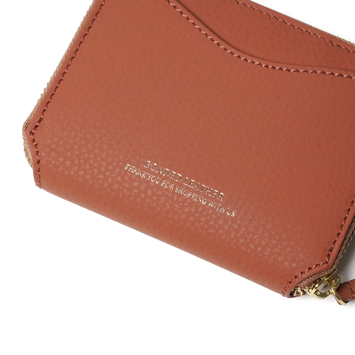 Embossed Recycled Leather Round Zipper Half Wallet LZKM141