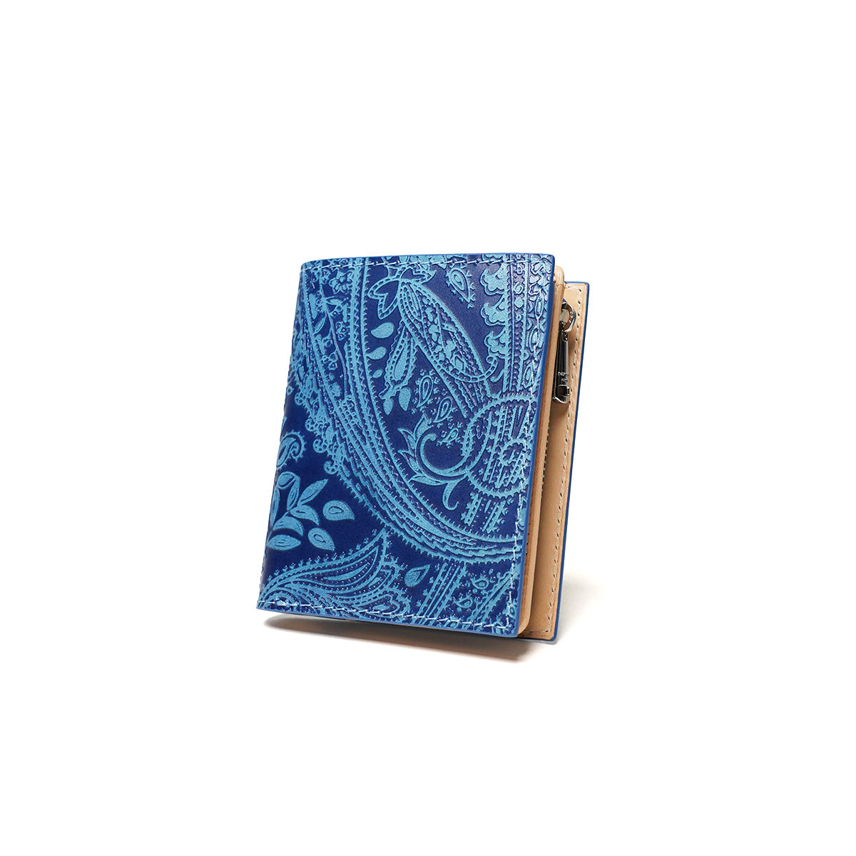 Indigo dyed x Paisley half wallet ZYS196