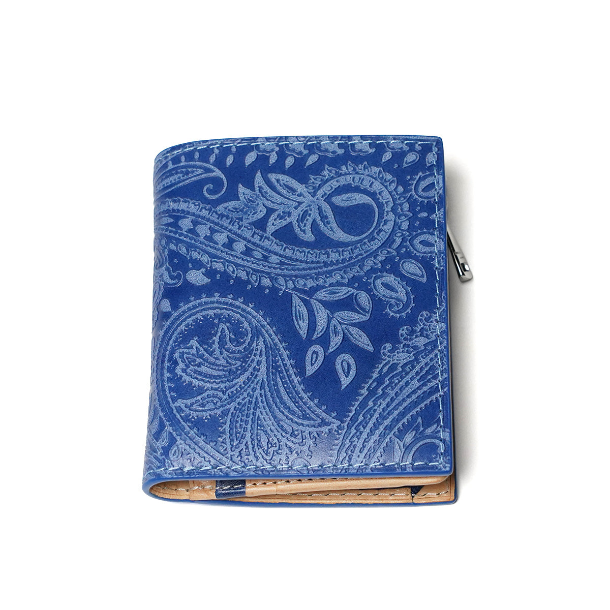 Indigo dyed x Paisley half wallet ZYS196