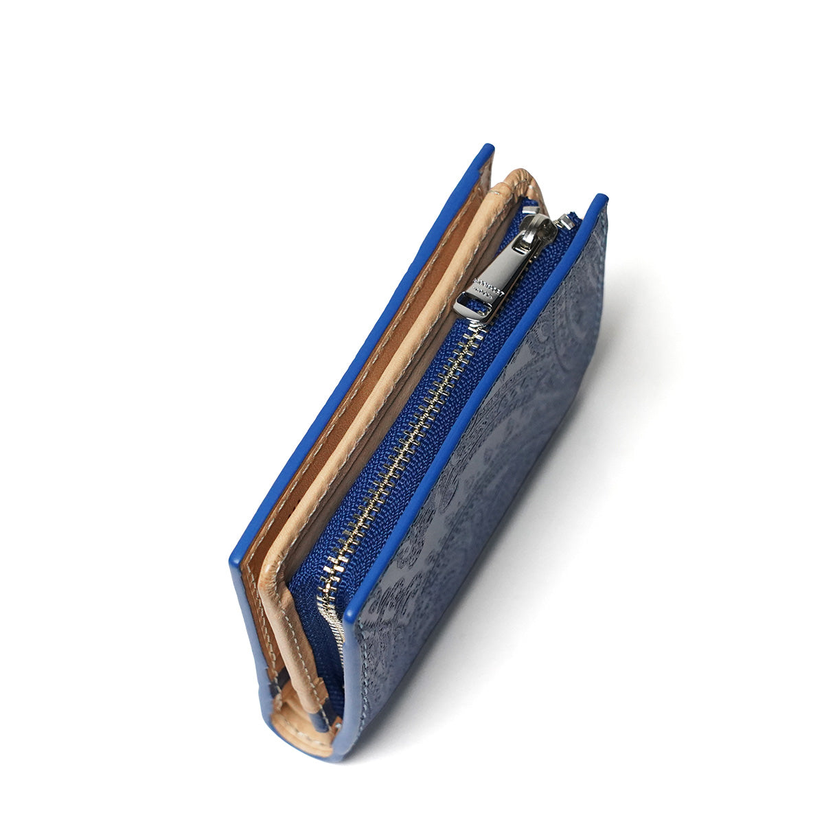 Indigo dyed x Paisley half wallet ZYS196