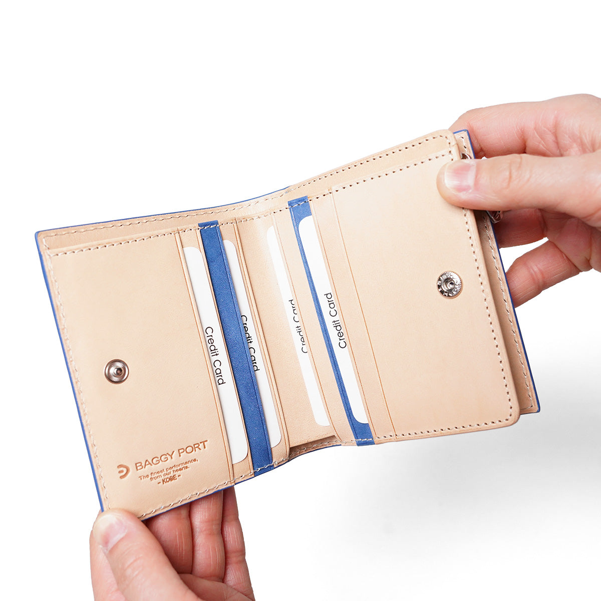 Indigo dyed x Paisley half wallet ZYS196