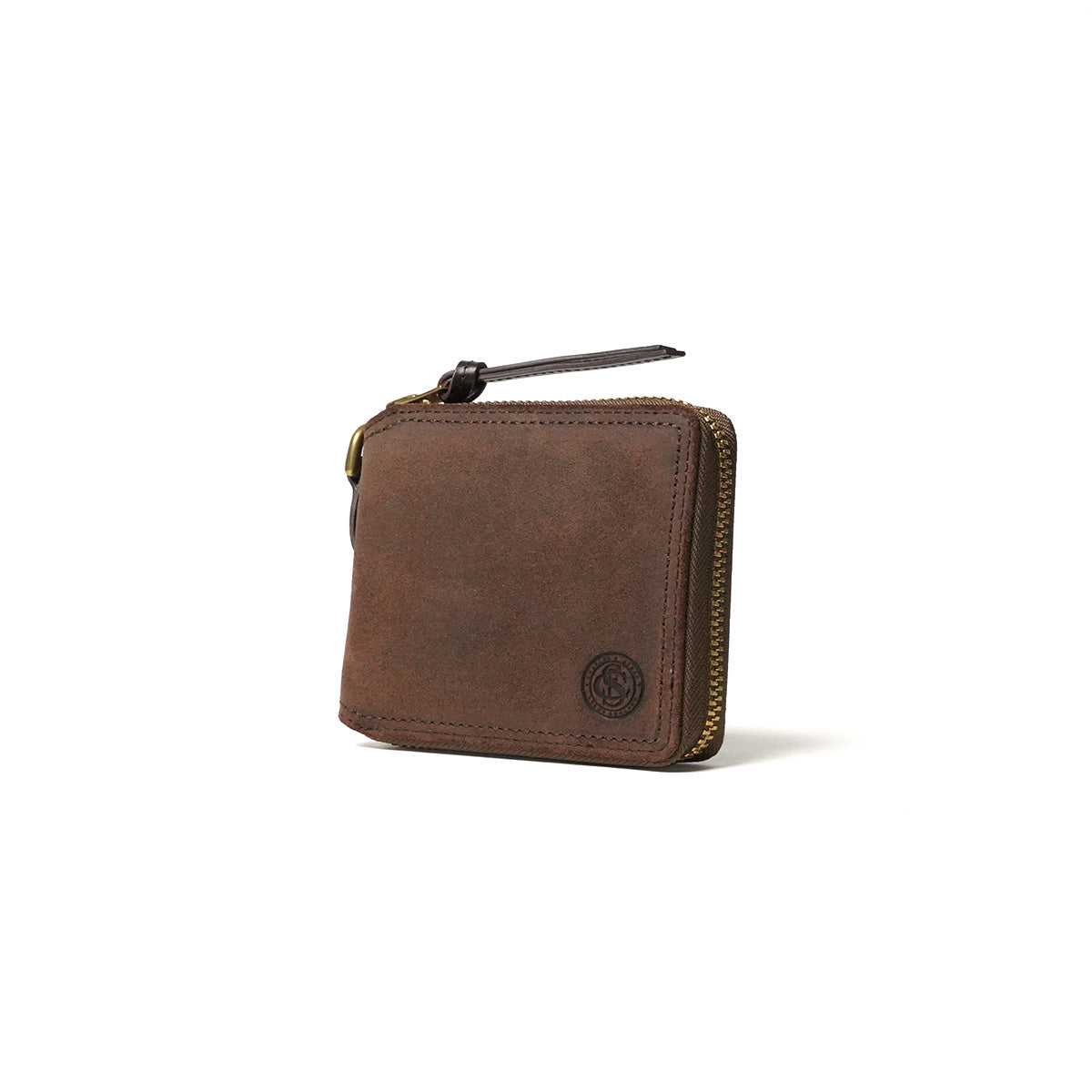 Oil suede round zipper bifold wallet FZKM12 