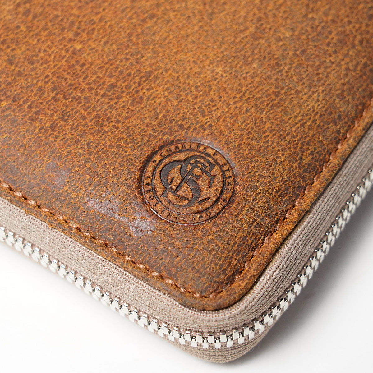 WAXED ELK Leather ラウンドファスナー ハーフ財布 FZKM851