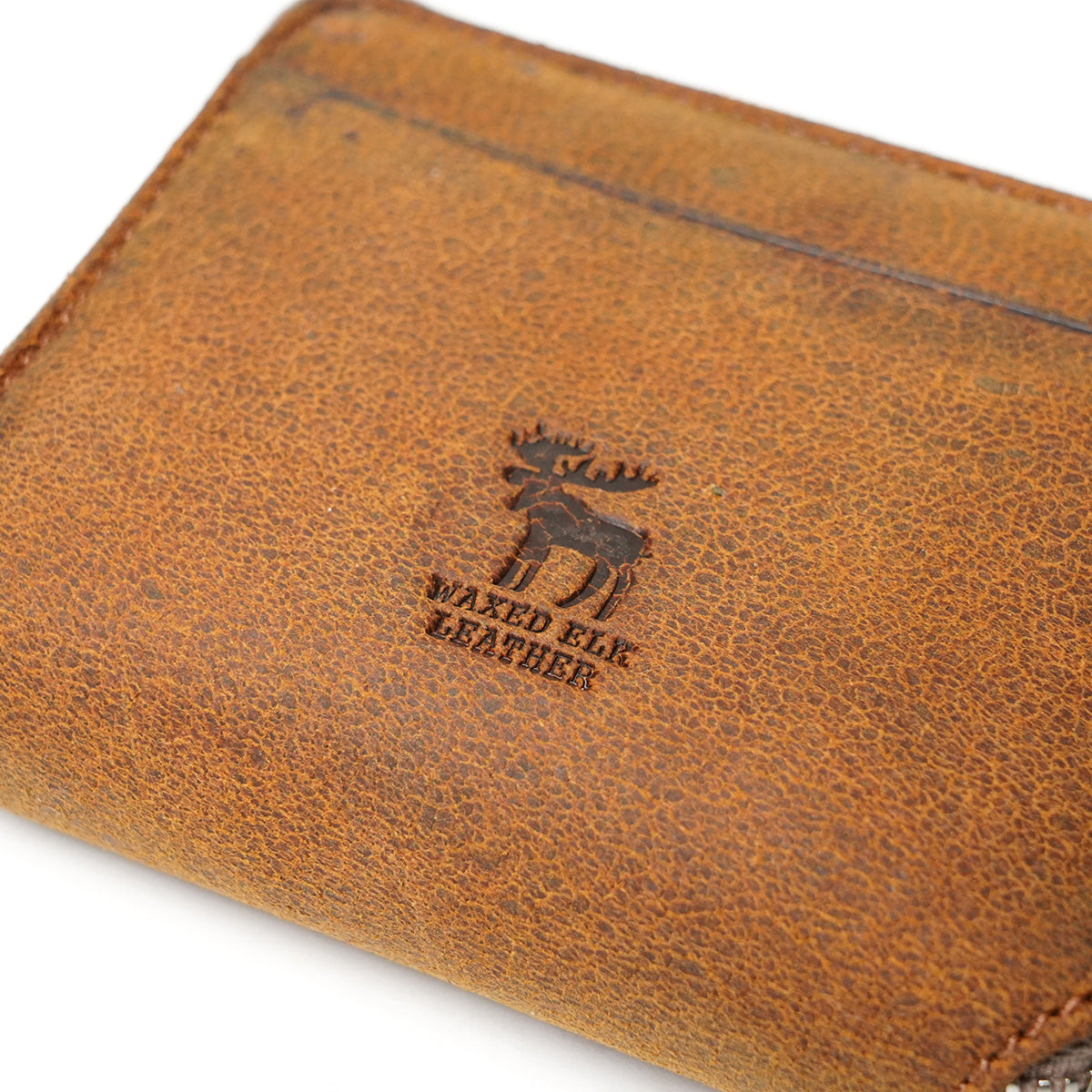 WAXED ELK Leather ラウンドファスナー ハーフ財布 FZKM851