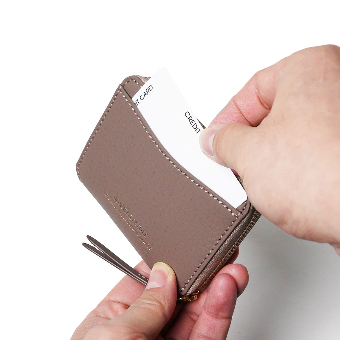 Embossed Recycled Leather Coin Purse LZKM143