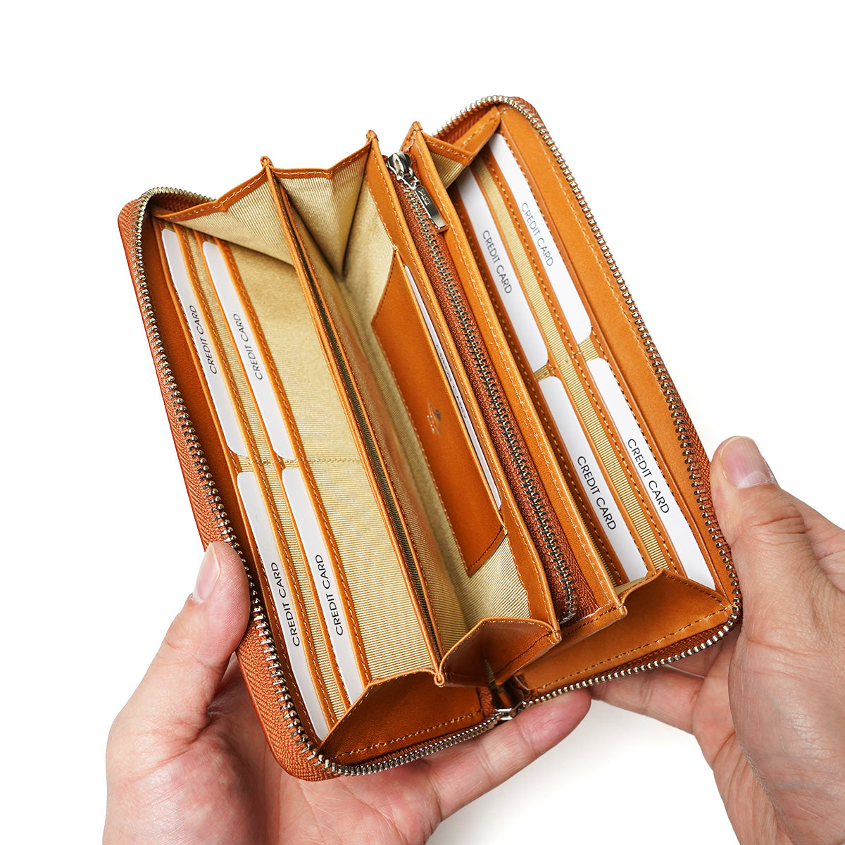 Natural Box Round Zipper Long Wallet LZKM3600