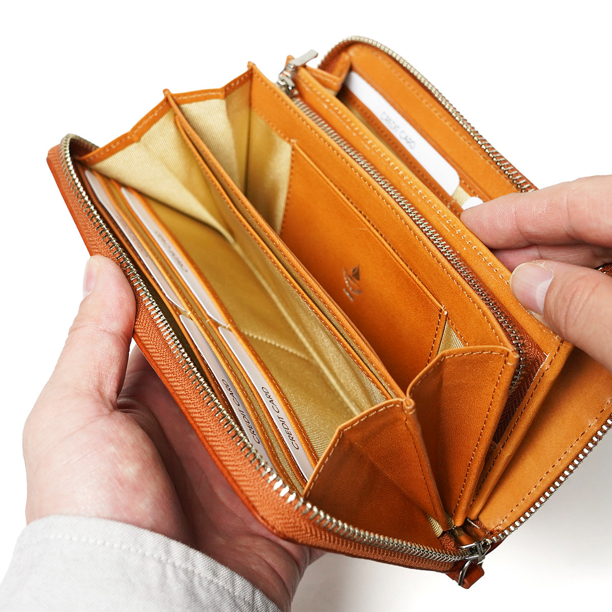Natural Box Round Zipper Long Wallet LZKM3600