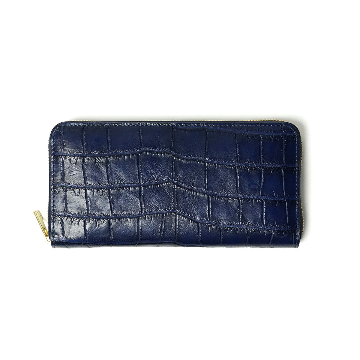 Indigo-Dyed x Crocodile Round Zipper Long Wallet ZWL8000