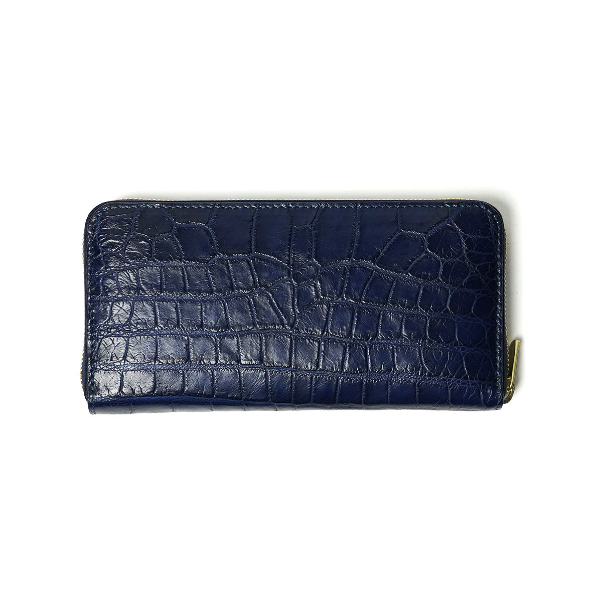 Indigo-Dyed x Crocodile Round Zipper Long Wallet ZWL8000