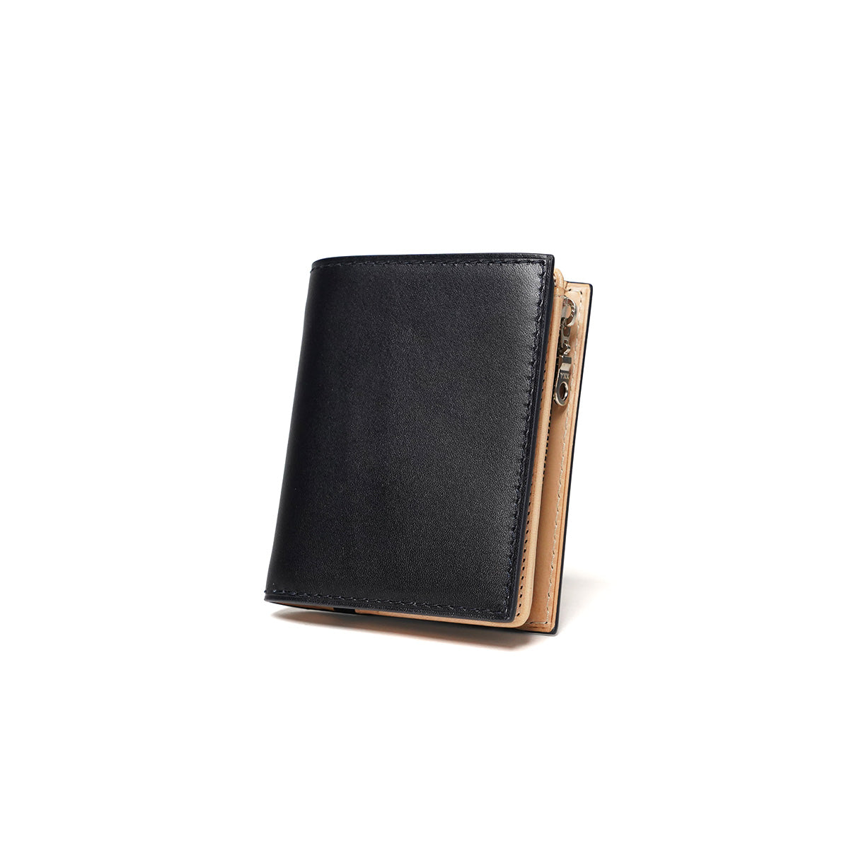 Indigo-dyed Leather Compact Half Wallet ZYS082