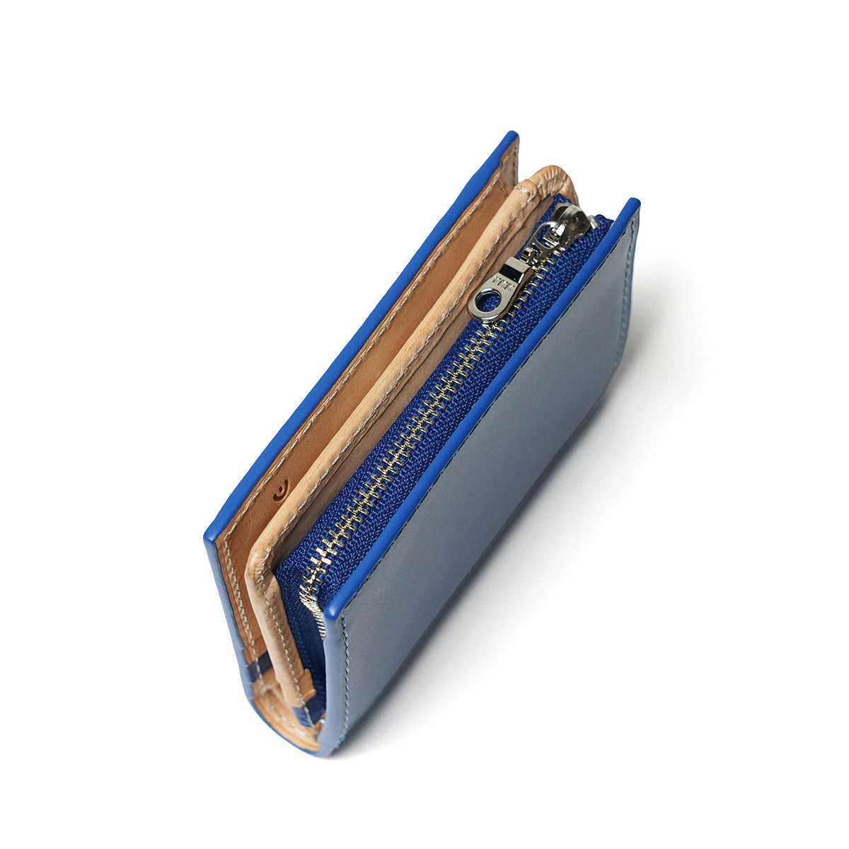 Indigo-dyed Leather Compact Half Wallet ZYS082