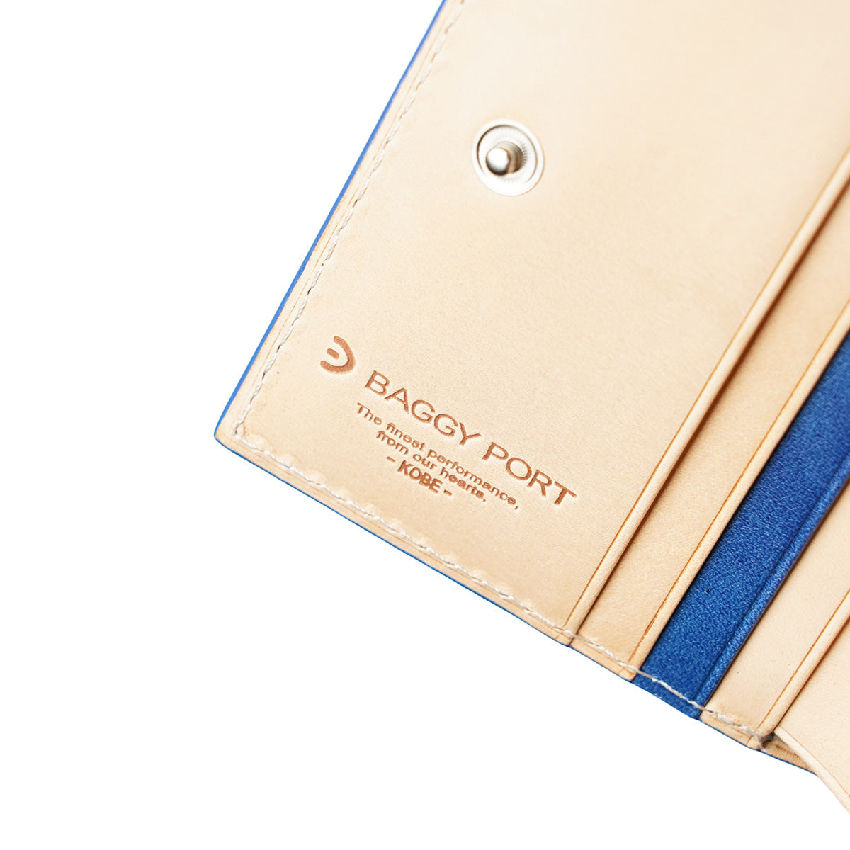 Indigo-dyed Leather Compact Half Wallet ZYS082