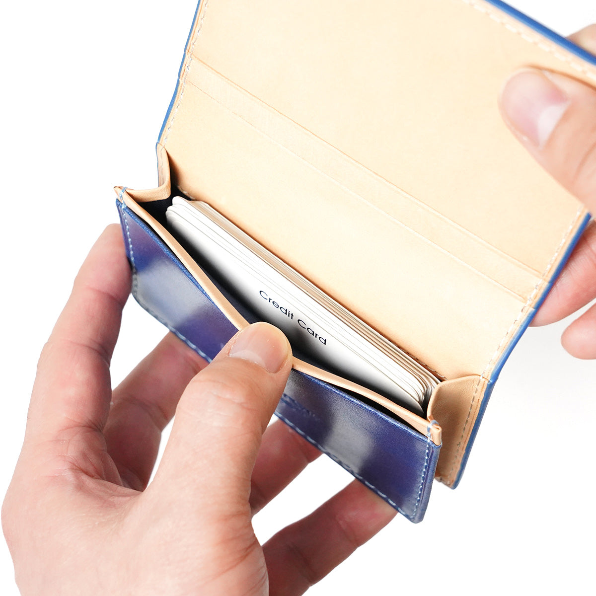 靛藍染色皮革名片夾 ZYS094